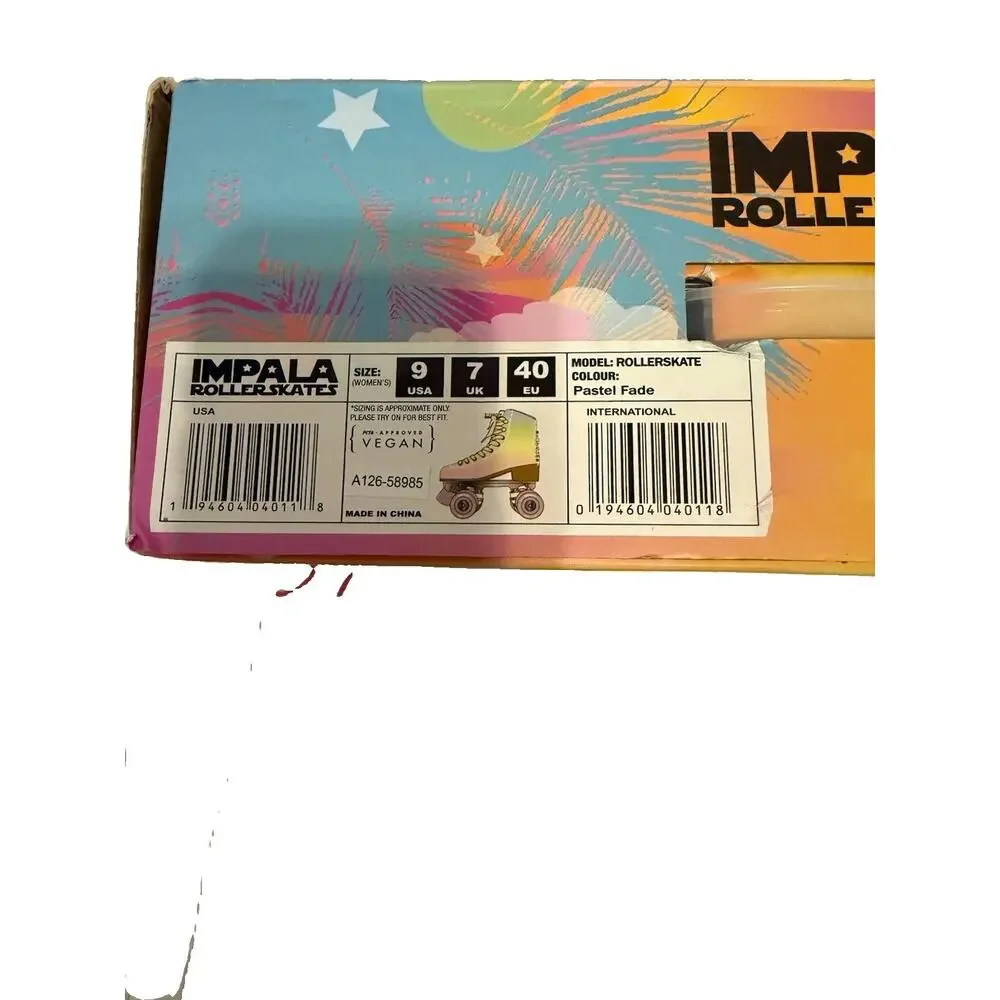 Impala Women's Quad Roller Skates Pastel Fade, Size 9 In Original Box